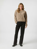 Neo Noir Limo Fluffy Knit Cardigan - Dark Sand