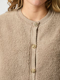 Neo Noir Limo Fluffy Knit Cardigan - Dark Sand