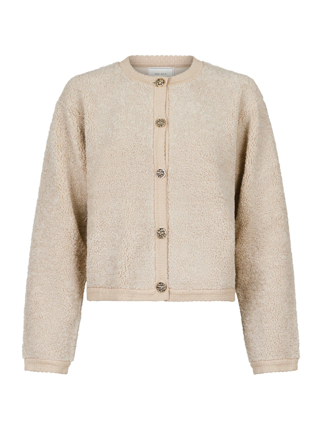 Limo Fluffy Knit Cardigan - Sand