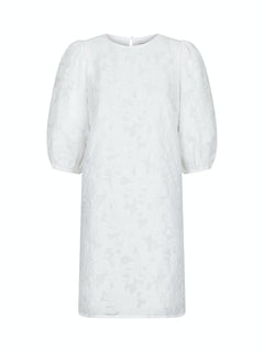 Limba Brocade Dress - White