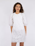 Limba Brocade Dress - White
