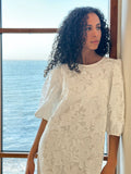 Limba Brocade Dress - White