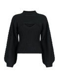 Bonita Bolero Knit Blouse - Black