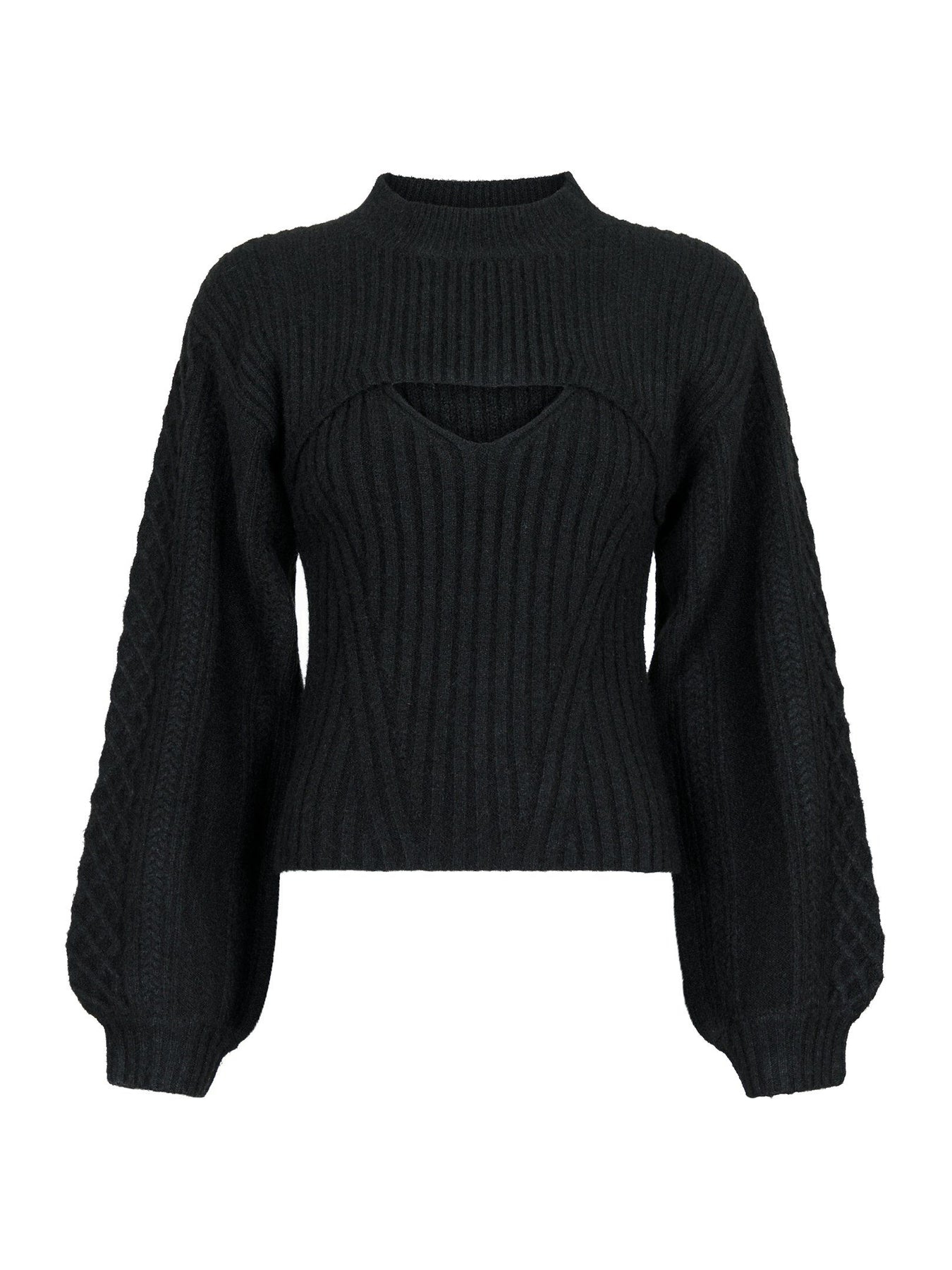 Bonita Bolero Knit Blouse - Black