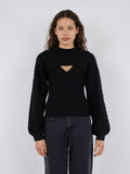 Bonita Bolero Knit Blouse - Black