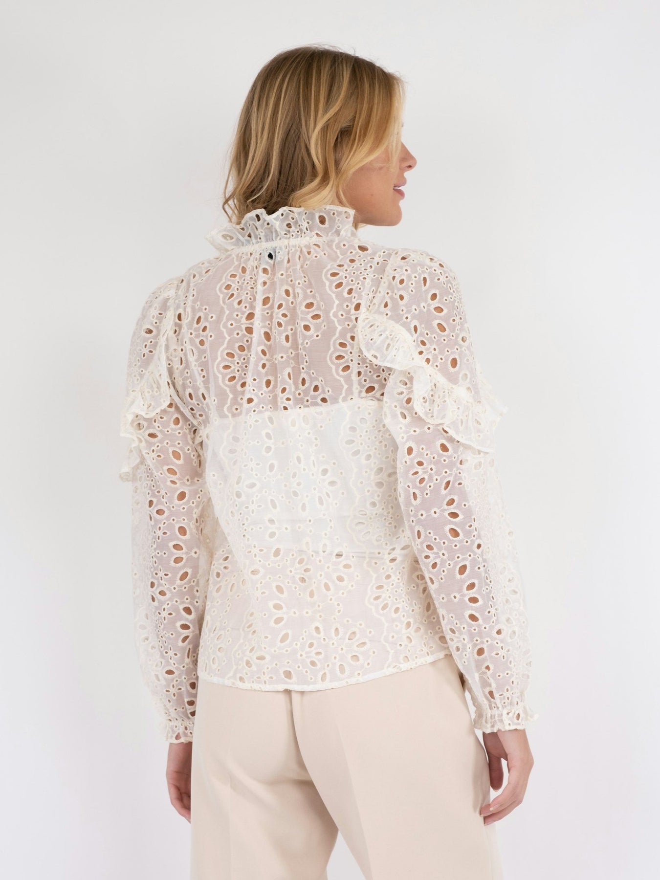 Nadira Embroidery Blouse - Ivory