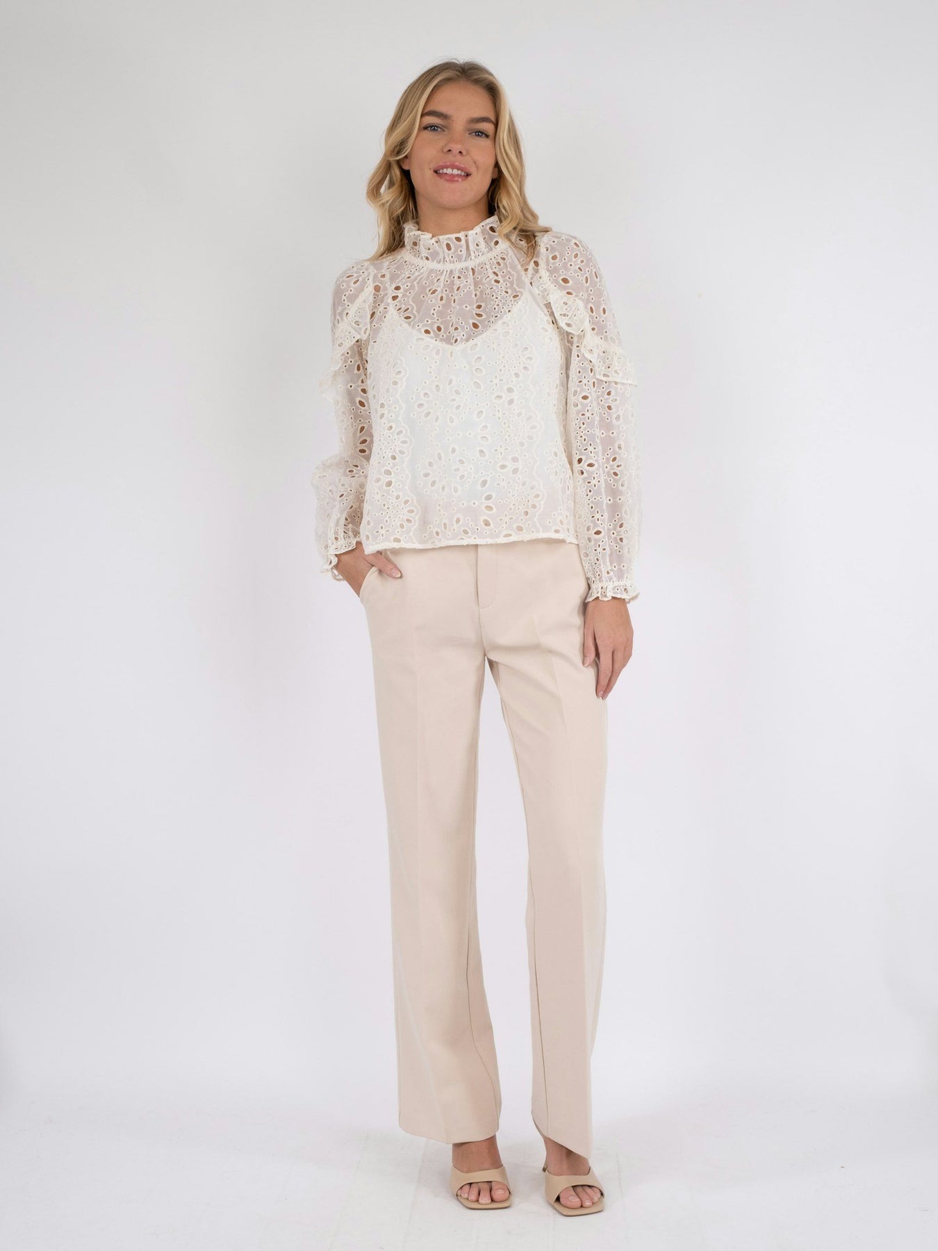 Nadira Embroidery Blouse - Ivory