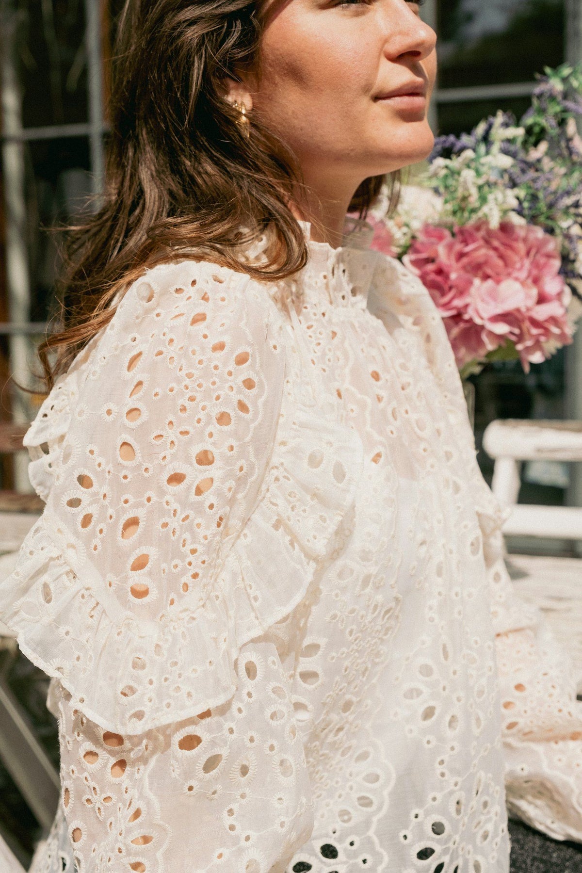 Nadira Embroidery Blouse - Ivory