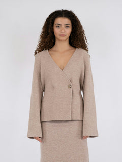 Marie Louise Knit Cardigan - Sand Melange