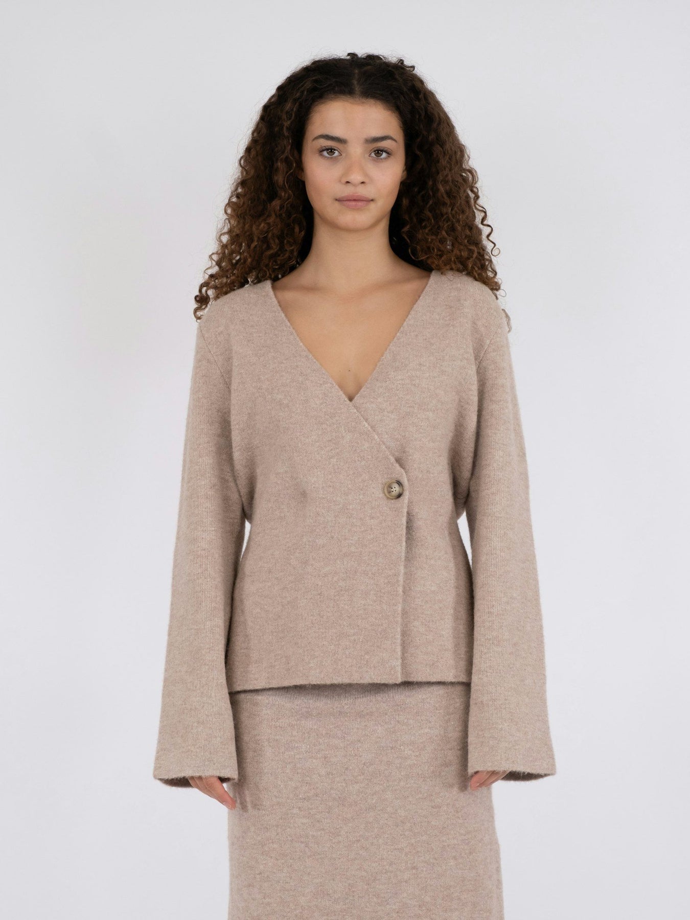 Marie Louise Knit Cardigan - Sand Melange