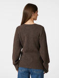 Marie Louise Knit Cardigan - Brown Melange