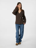 Marie Louise Knit Cardigan - Brown Melange