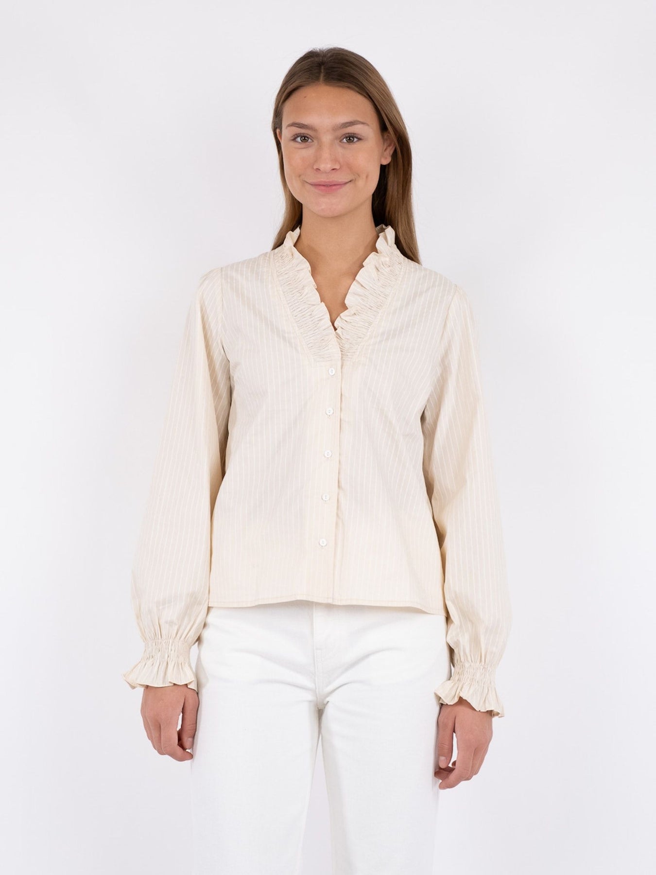 Brielle Single Stripe Blouse - Sand