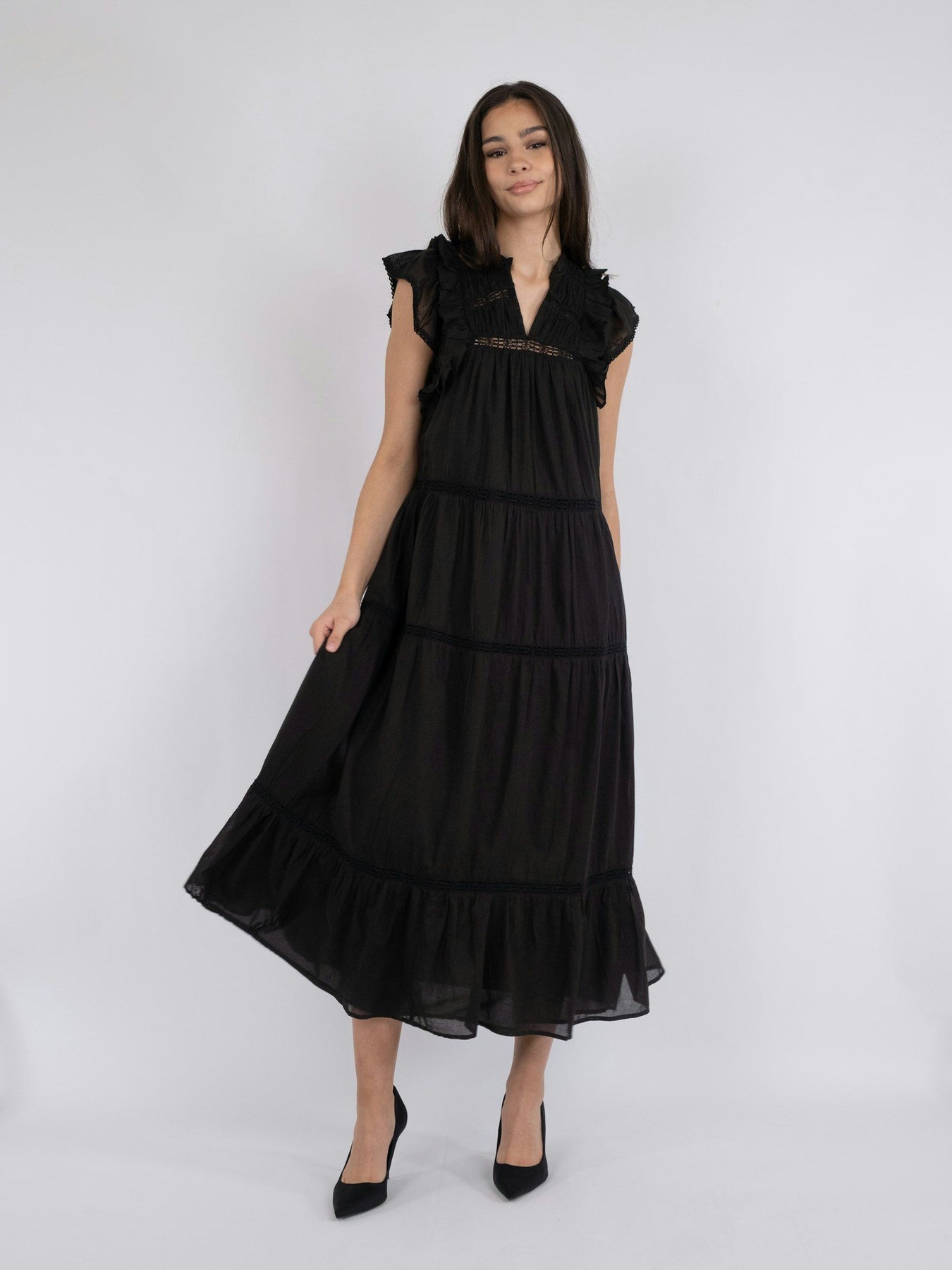 Ankita S Voile Dress - Black
