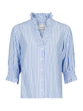 Briony Wide Stripe Blouse - Light Blue