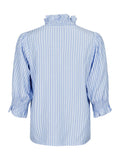 Briony Wide Stripe Blouse - Light Blue