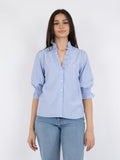 Briony Wide Stripe Blouse - Light Blue
