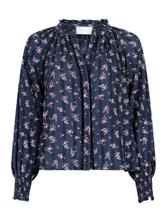 Stimma Delicate Floral Blouse - Dusty Navy