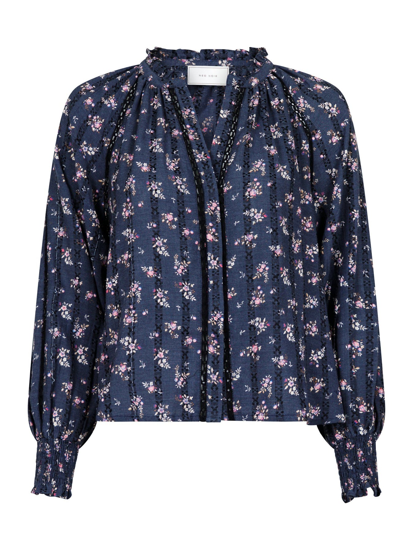 Stimma Delicate Floral Blouse - Dusty Navy