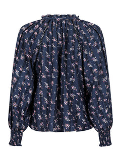 Stimma Delicate Floral Blouse - Dusty Navy
