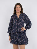 Stimma Delicate Floral Blouse - Dusty Navy
