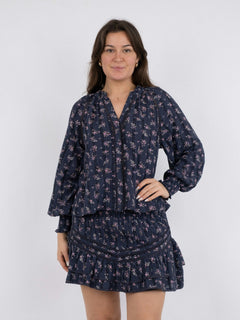 Stimma Delicate Floral Blouse - Dusty Navy