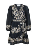 Dorna Printed Voile Dress - Navy