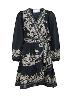 Dorna Printed Voile Dress - Navy
