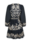 Dorna Printed Voile Dress - Navy