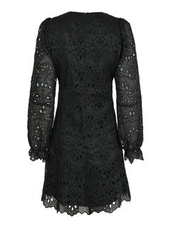 Cabana Embroidery Dress - Black