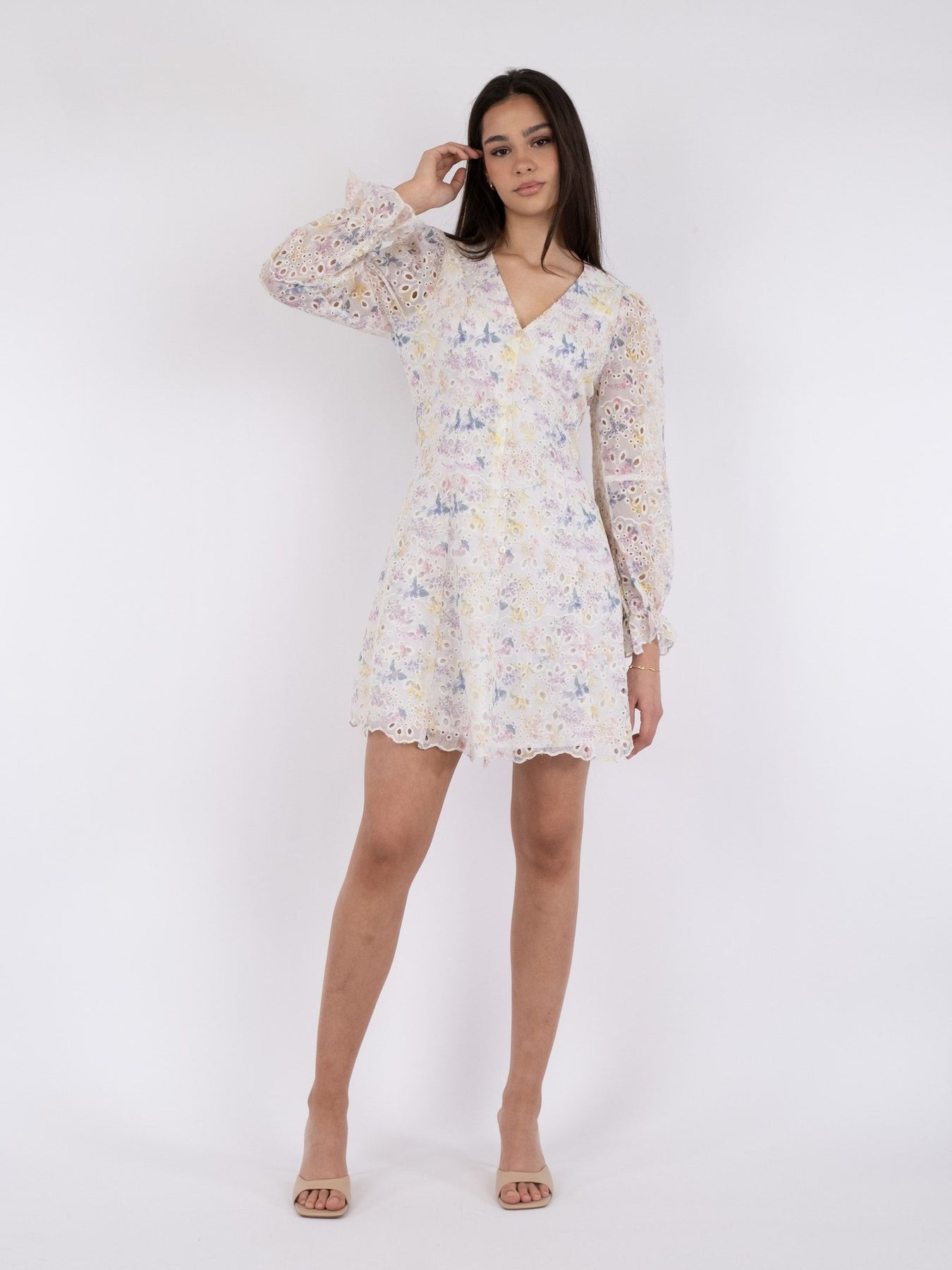 Cabana Embroidery Dress - Creme
