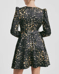 Tailored Satin Belt Dress - Black Rose