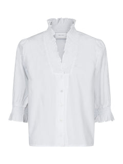 Briony C Poplin Blouse - White