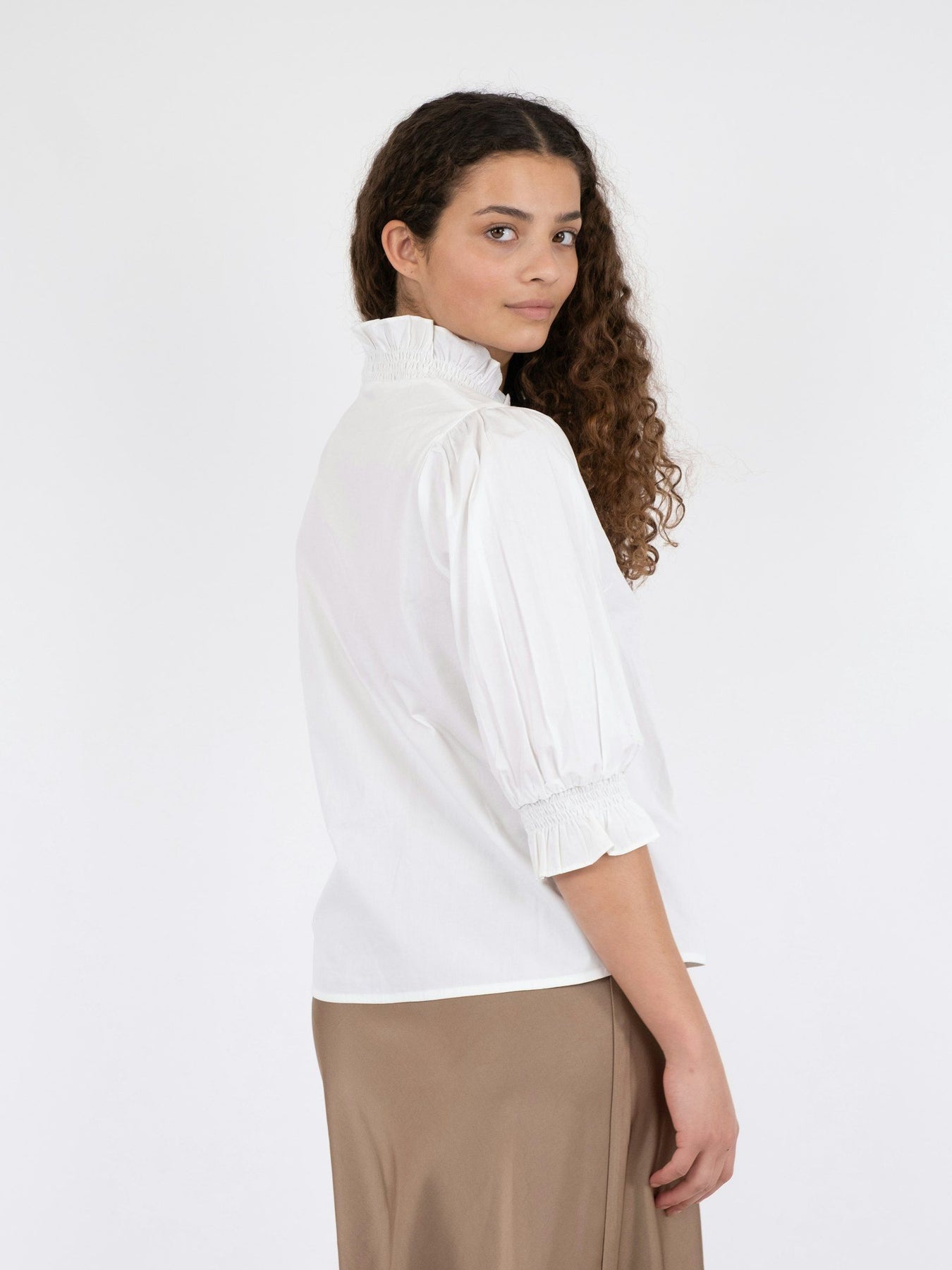 Briony C Poplin Blouse - White