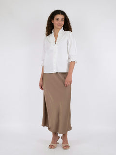 Briony C Poplin Blouse - White