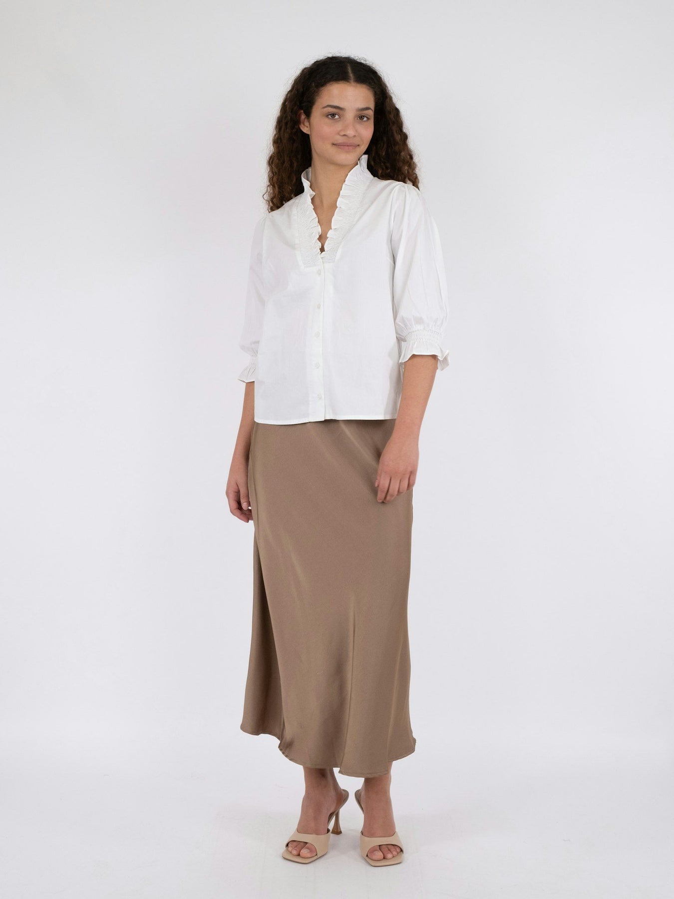 Briony C Poplin Blouse - White