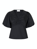 Irina Poplin Blus - Svart