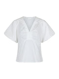 Irina Poplin Blus - Vit