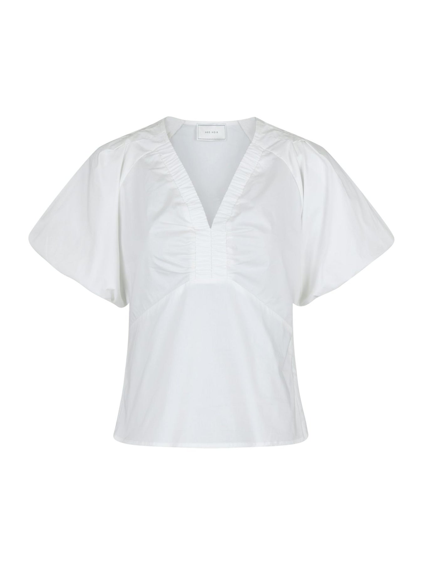Irina Poplin Blus - Vit