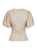 Irina Poplin Blouse - Dark Sand