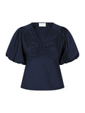 Irina Poplin Blouse - Navy