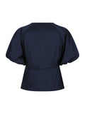 Irina Poplin Blouse - Navy