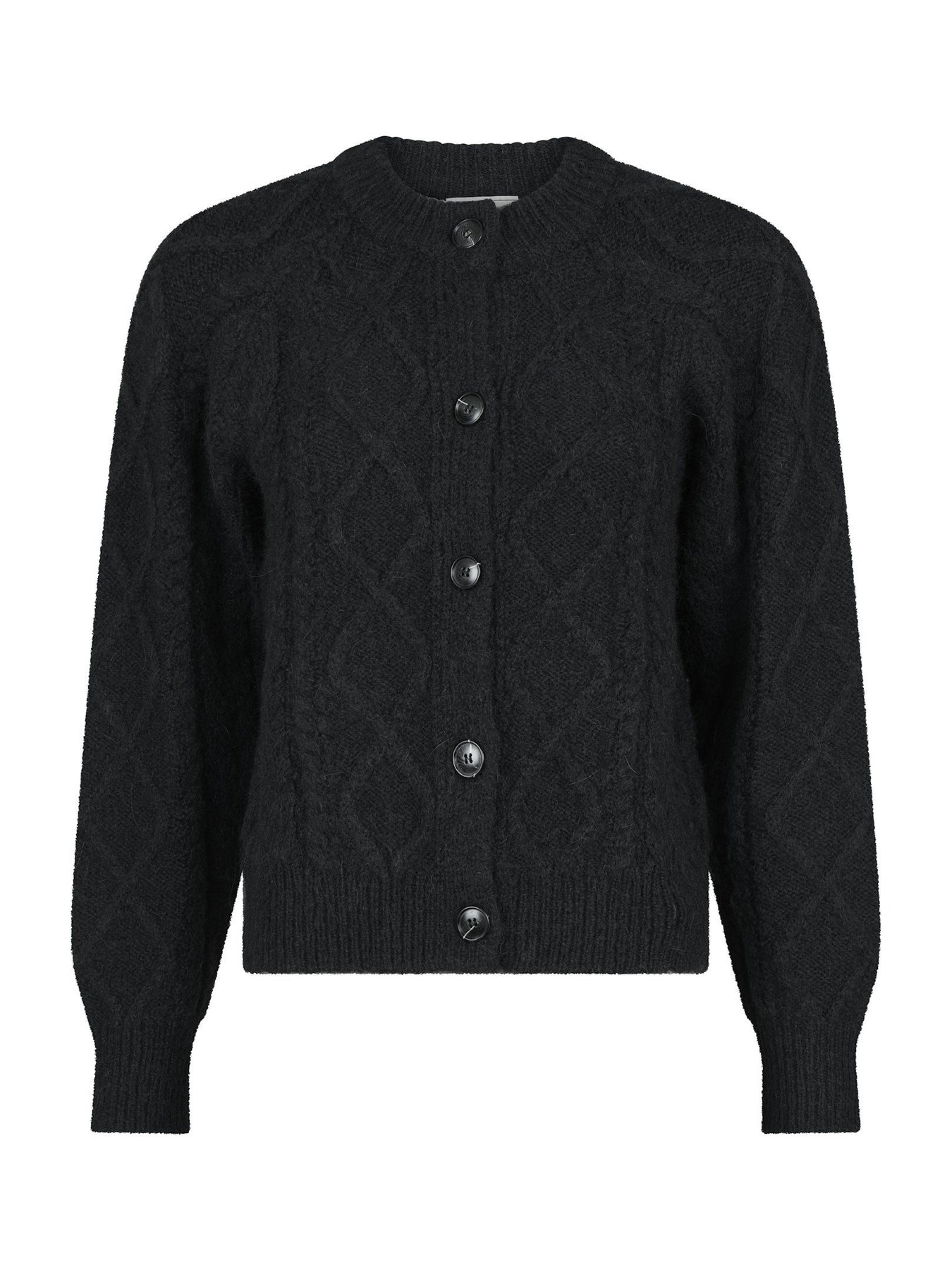 Selda Cable Soft Knit Cardigan - Black