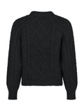 Selda Cable Soft Knit Cardigan - Black