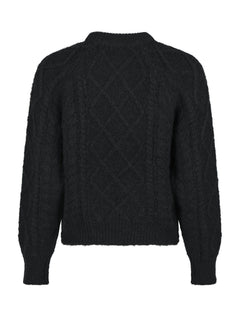 Selda Cable Soft Knit Cardigan - Black