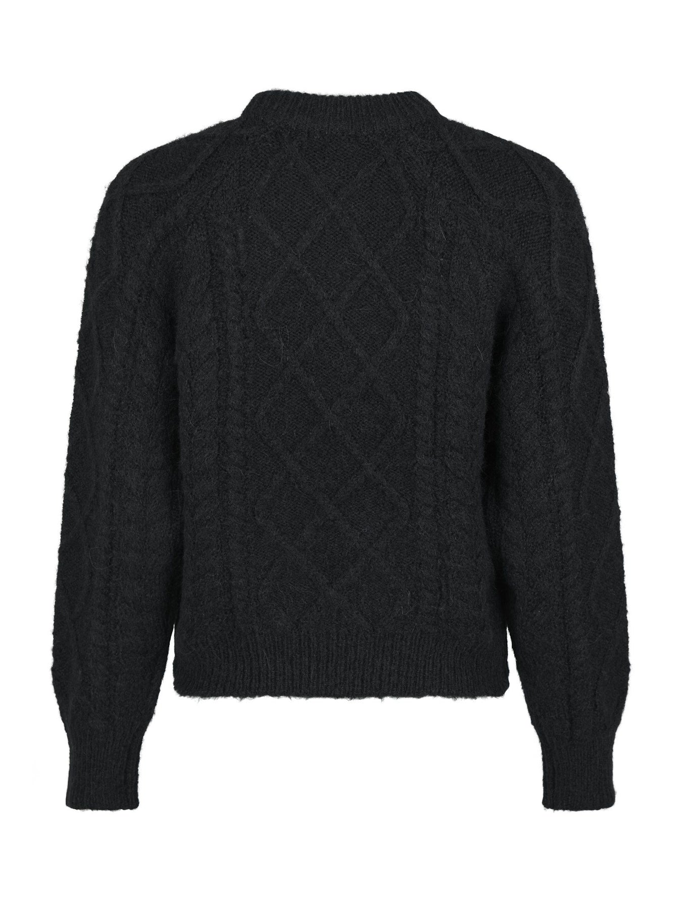 Selda Cable Soft Knit Cardigan - Black