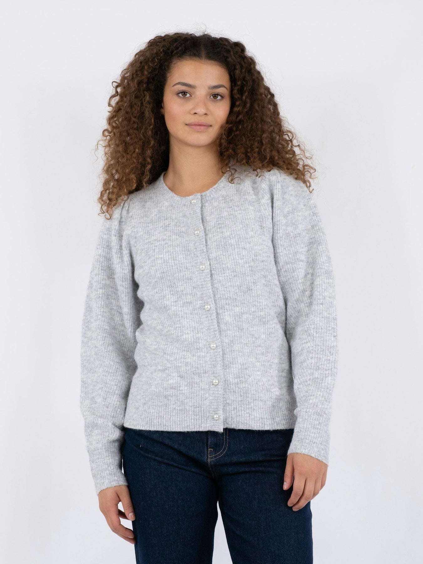 Nuna Knit Cardigan - Light Grey Melange