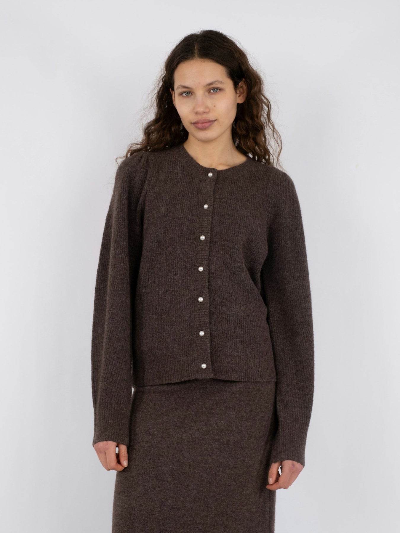 Nuna Knit Cardigan - Brown Melange
