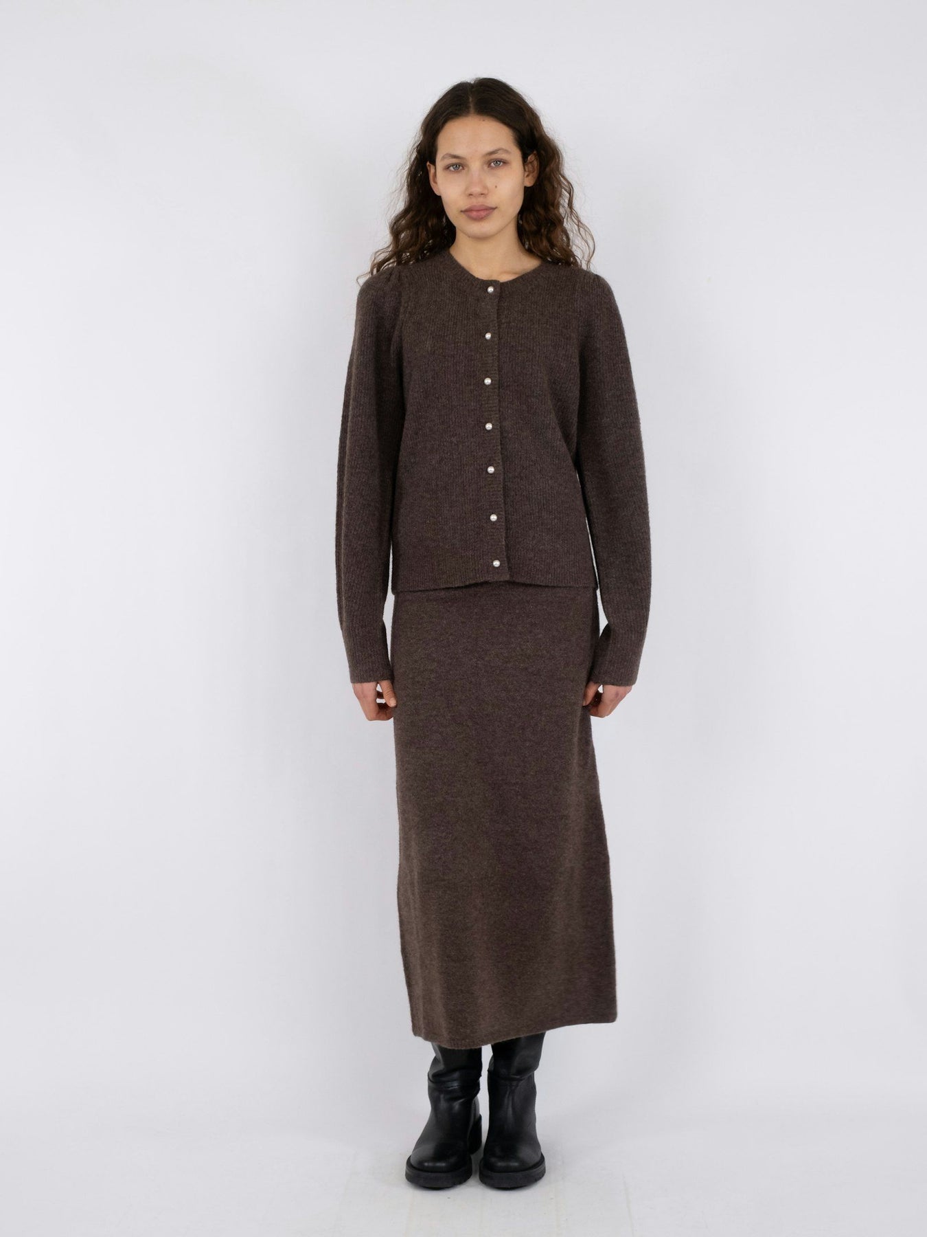 Nuna Knit Cardigan - Brown Melange