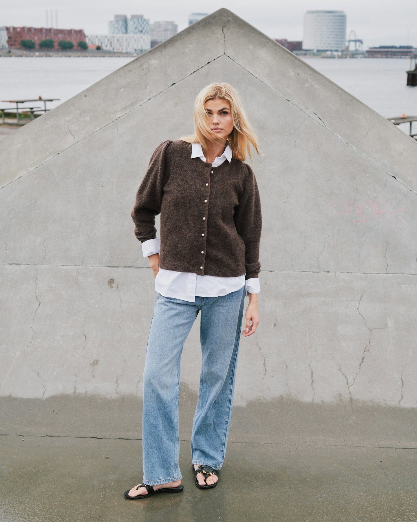 Nuna Knit Cardigan - Brown Melange